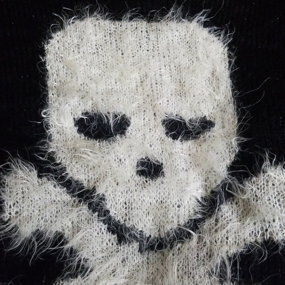 fuzzy skull sweater